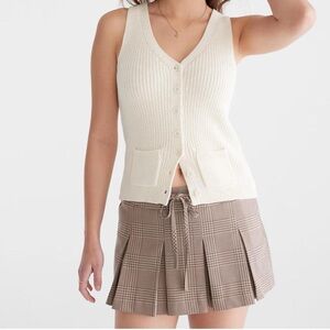 Aeropostale Cream Sleeveless Knit Blouse